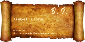 Biebel Ilona névjegykártya