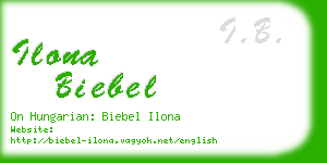 ilona biebel business card